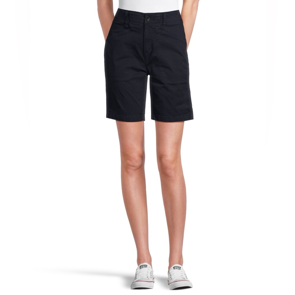 Denver Hayes Mid Rise Garment Wash navy Bermuda Shorts size medium